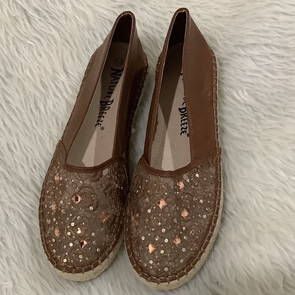 Women’s Brown Rhinestone sparkling Espadrille Platform summer beach shoe… - Picture 7 of 14